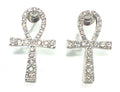 Ankh Stud Earrings (Silver Color)