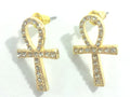 Ankh Stud Earrings (Gold Color)