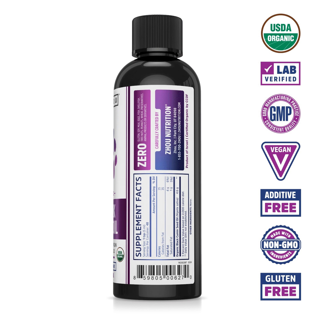 ZHOU: Organic Black Seed Oil 8oz, photo 3