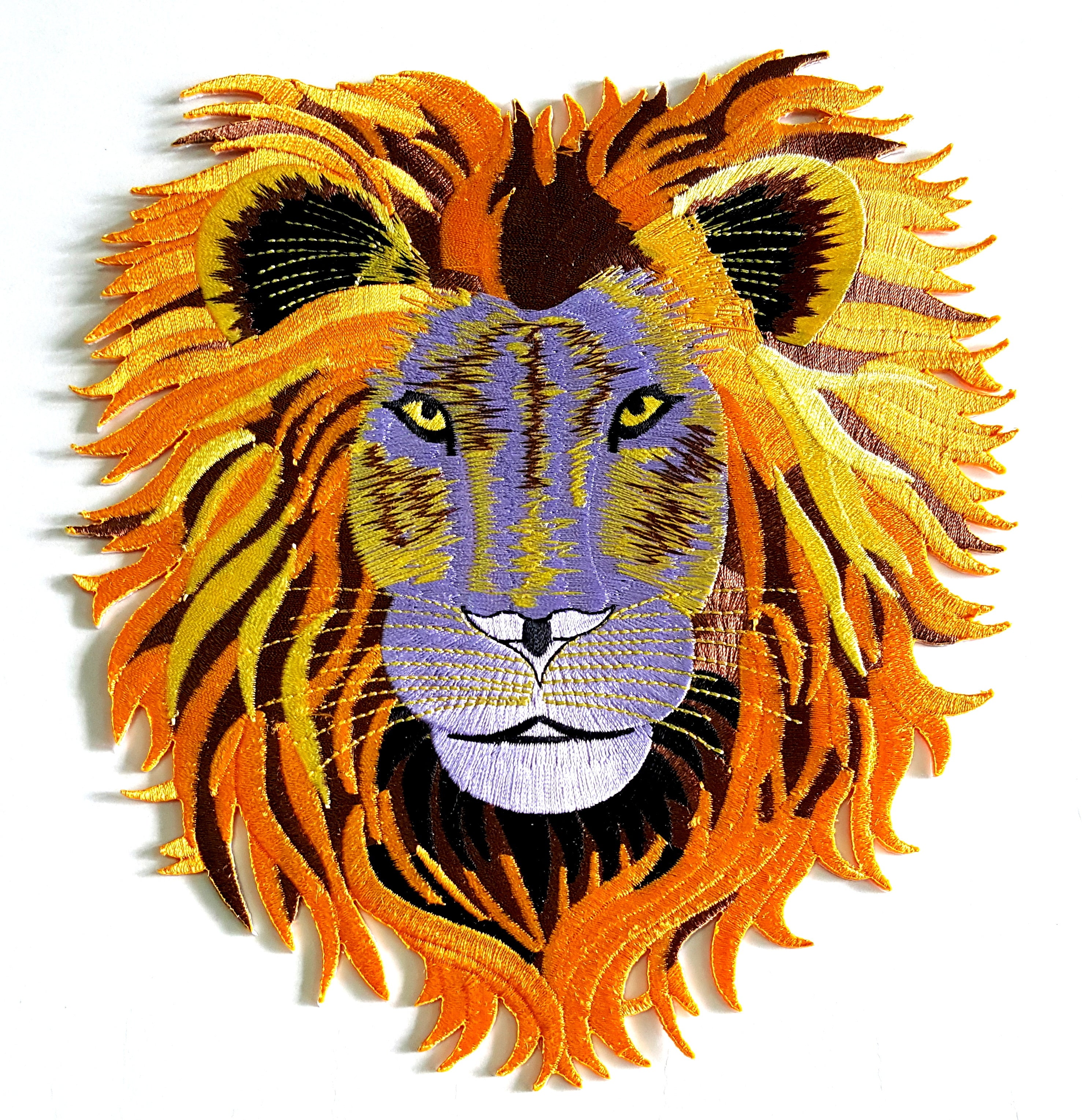 Large Lion Head Iron On Patch