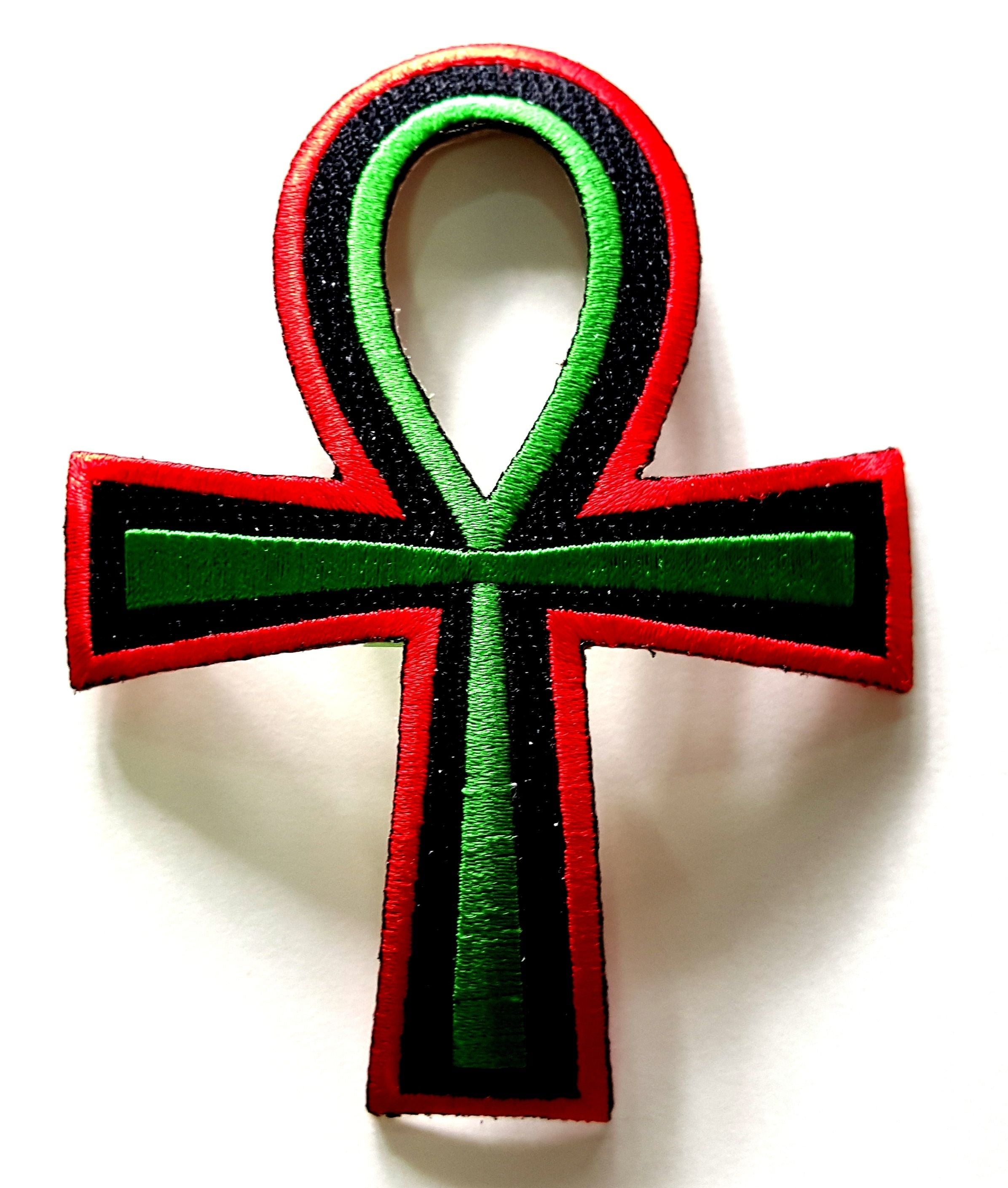 Red, Black & Green Iron On Patch
