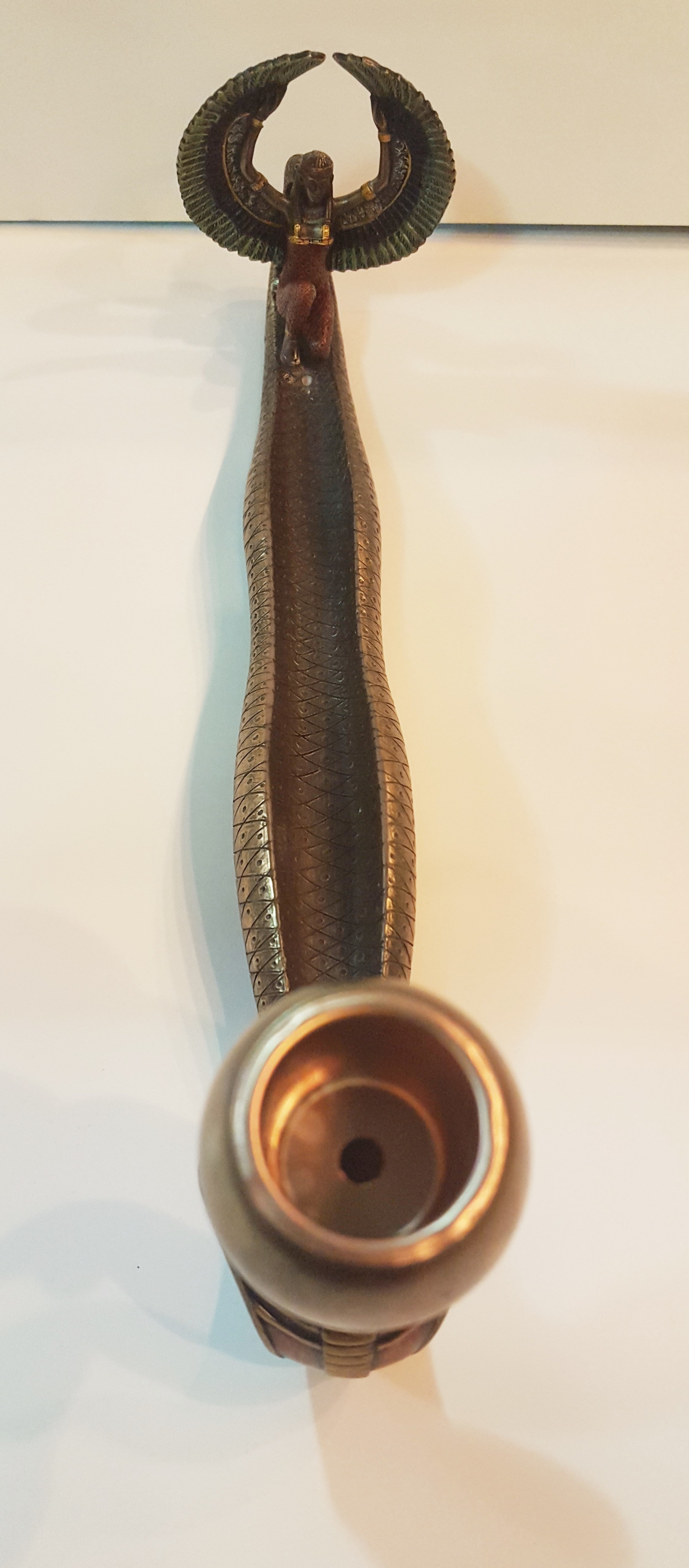 Goddess Aset (Isis) and Cobra incense and candle holder