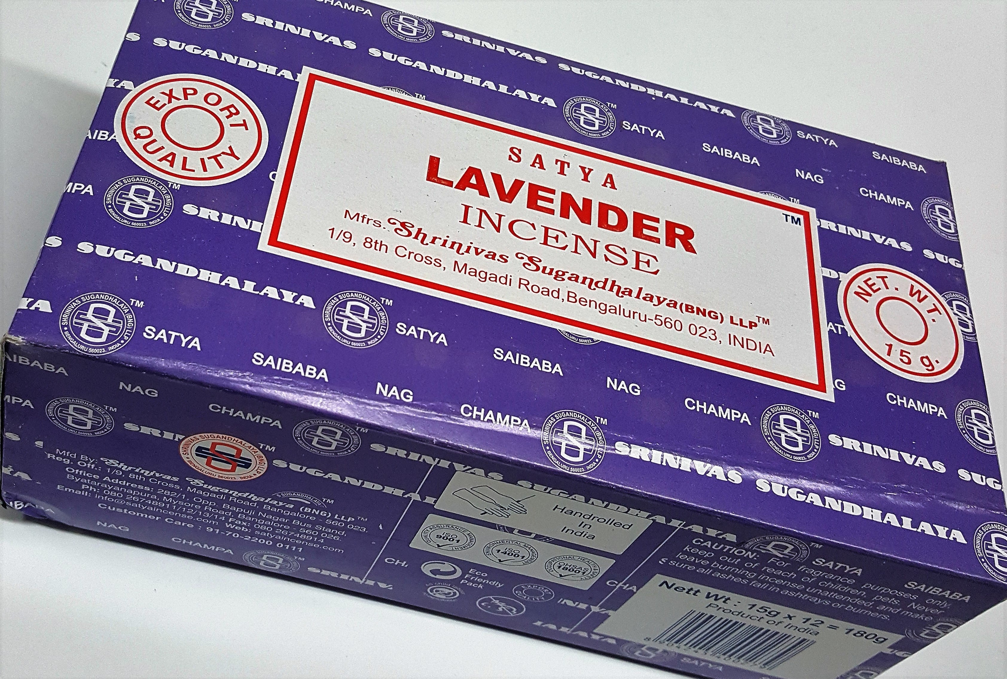 Satya Lavender Incense Box