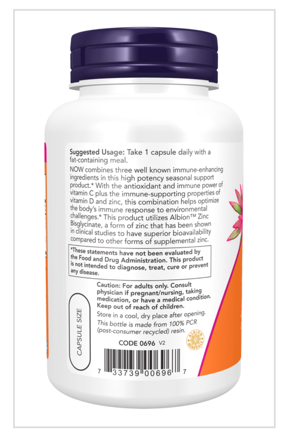 C-1000 Zinc & D-3 Veg Capsules, photo 3