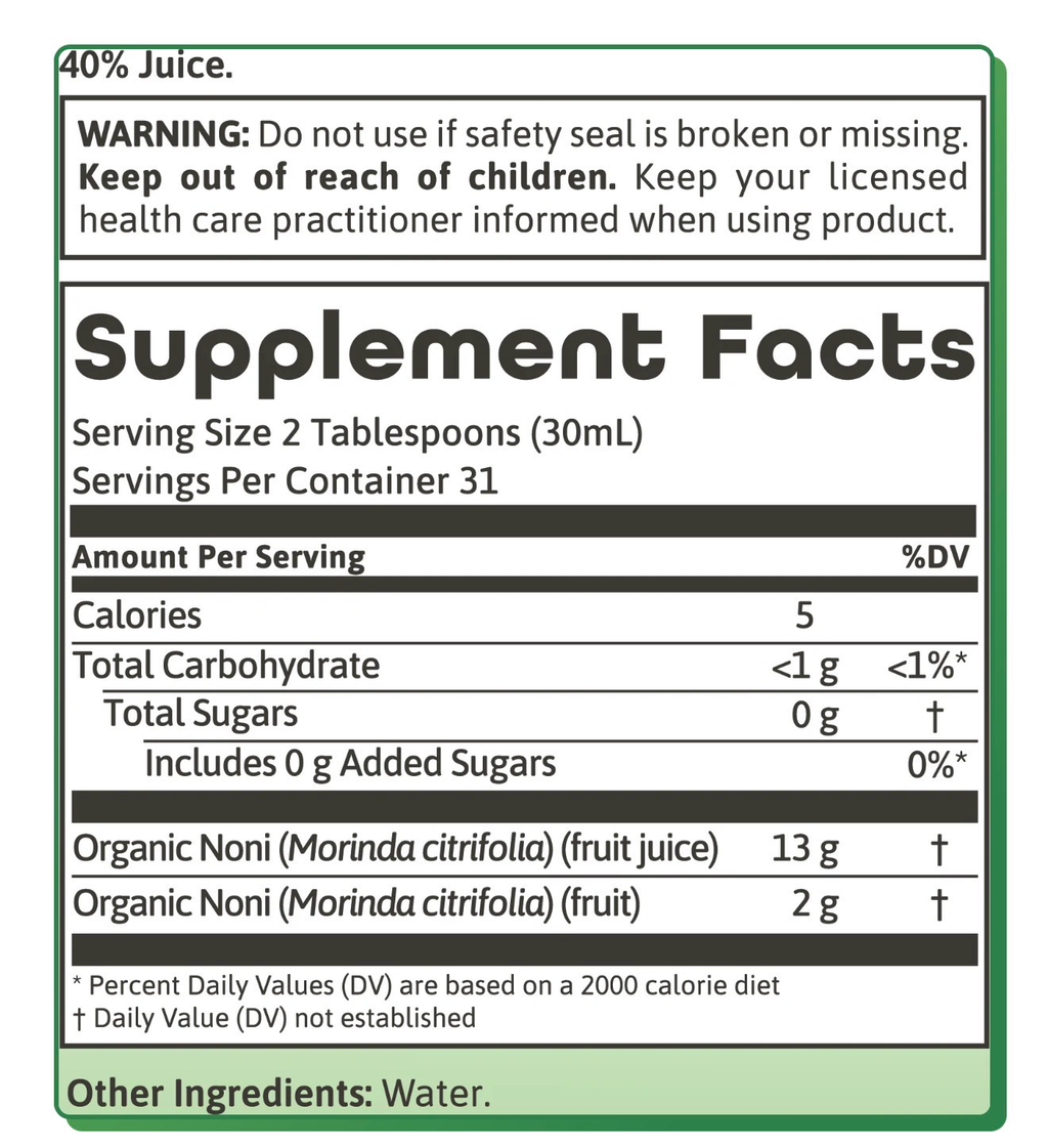 Noni Juice - 16oz (Certified Organic), photo 3