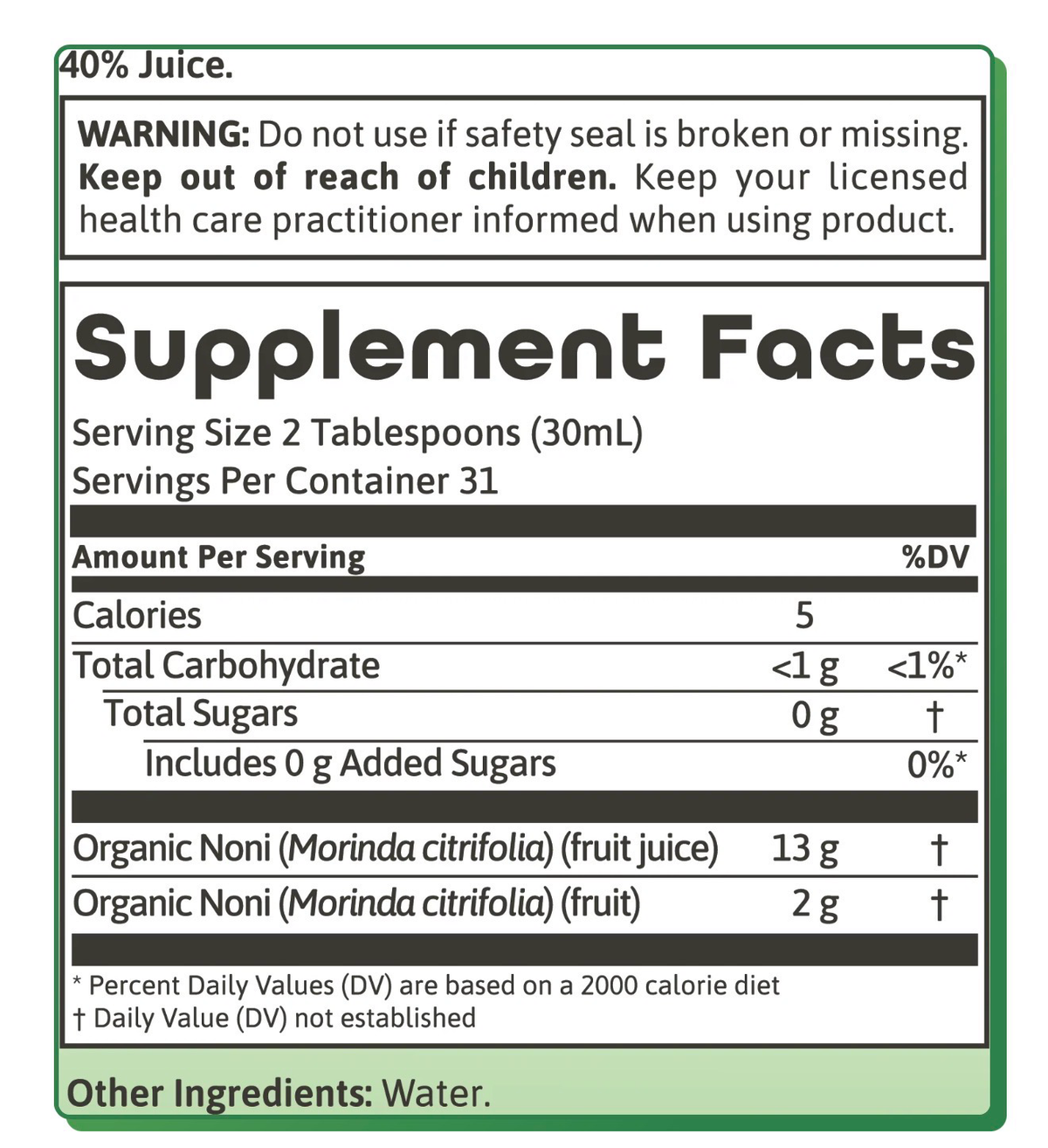 Noni Juice - 16oz (Certified Organic), photo 3