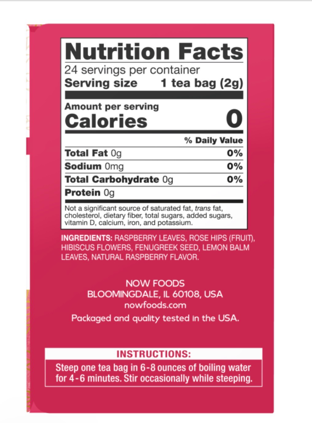Red Raspberry Tea: Everyday Wellness Tea - 24 Tea Bags, photo 2