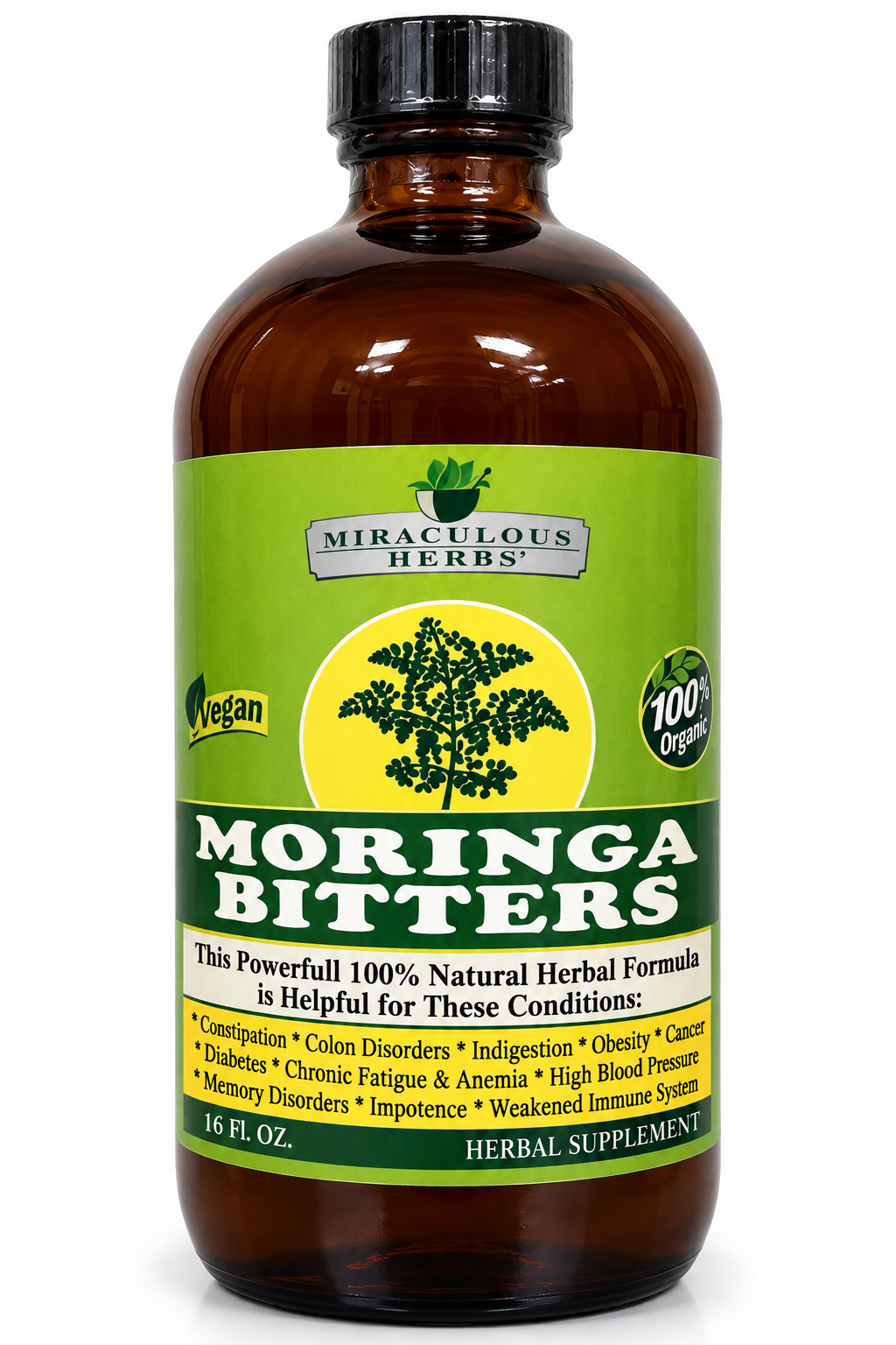 Miraculous Herbs Moringa Bitters – Original Herbal Formula | 8oz