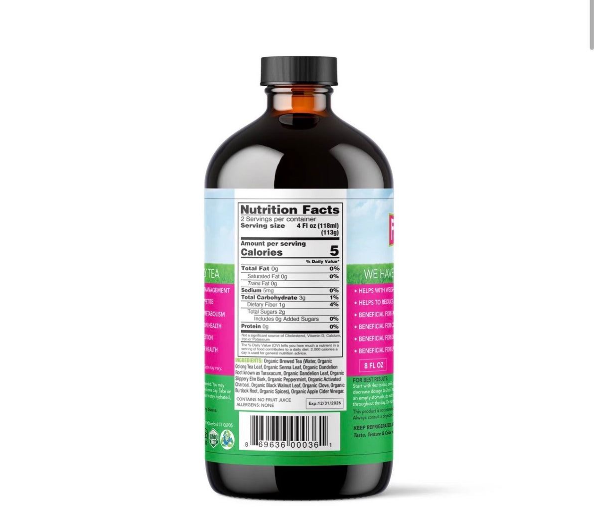 The Flatbelly Tea – Organic Herbal Blend with Apple Cider Vinegar | 16 FL OZ