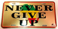 Never Give Up License Plate