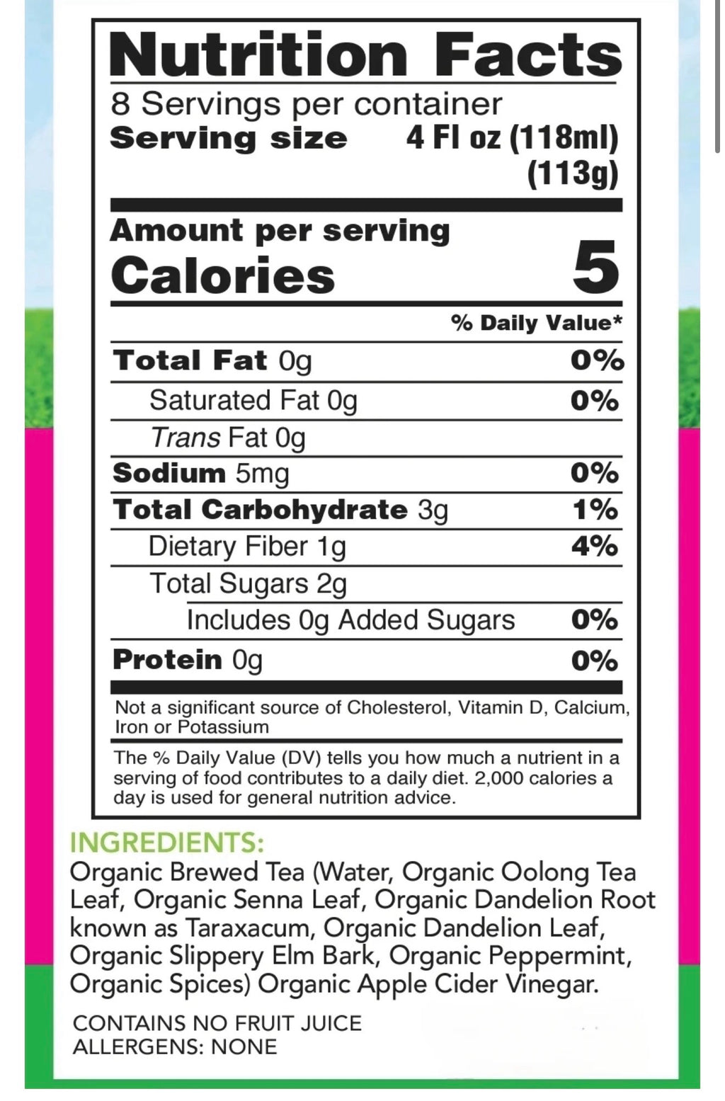 The Flatbelly Tea – Organic Herbal Blend with Apple Cider Vinegar | 16 FL OZ