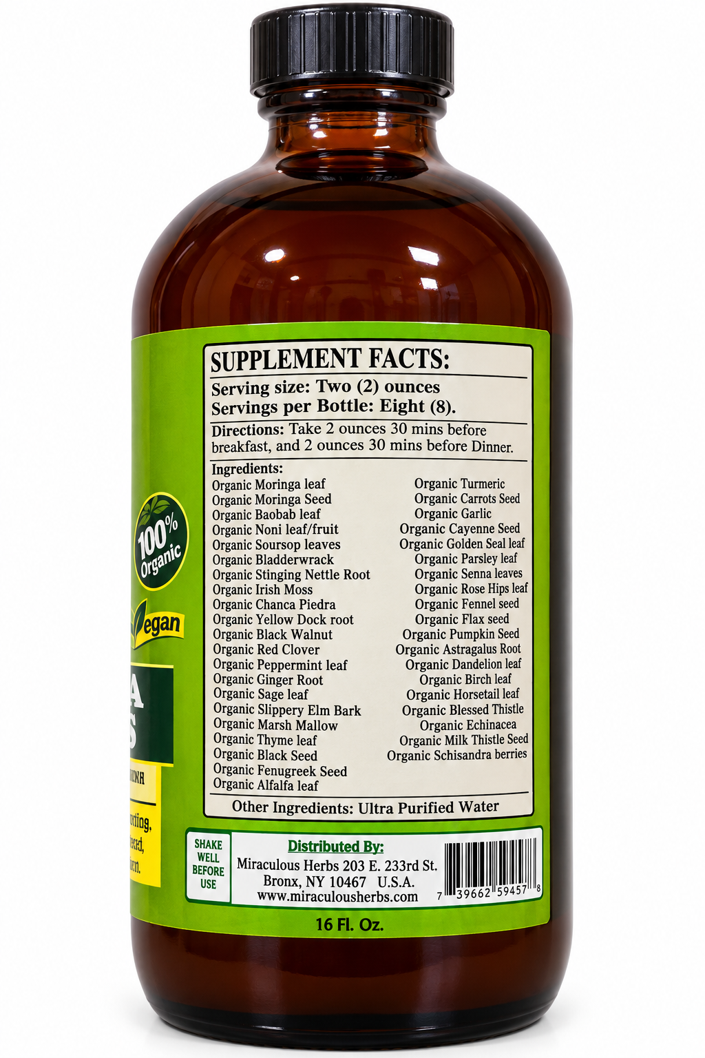 Miraculous Herbs Moringa Bitters – Original Herbal Formula | 8oz