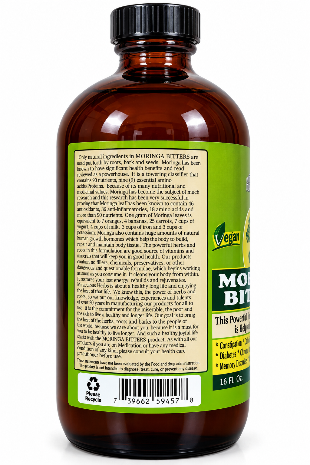 Miraculous Herbs Moringa Bitters – Original Herbal Formula | 8oz