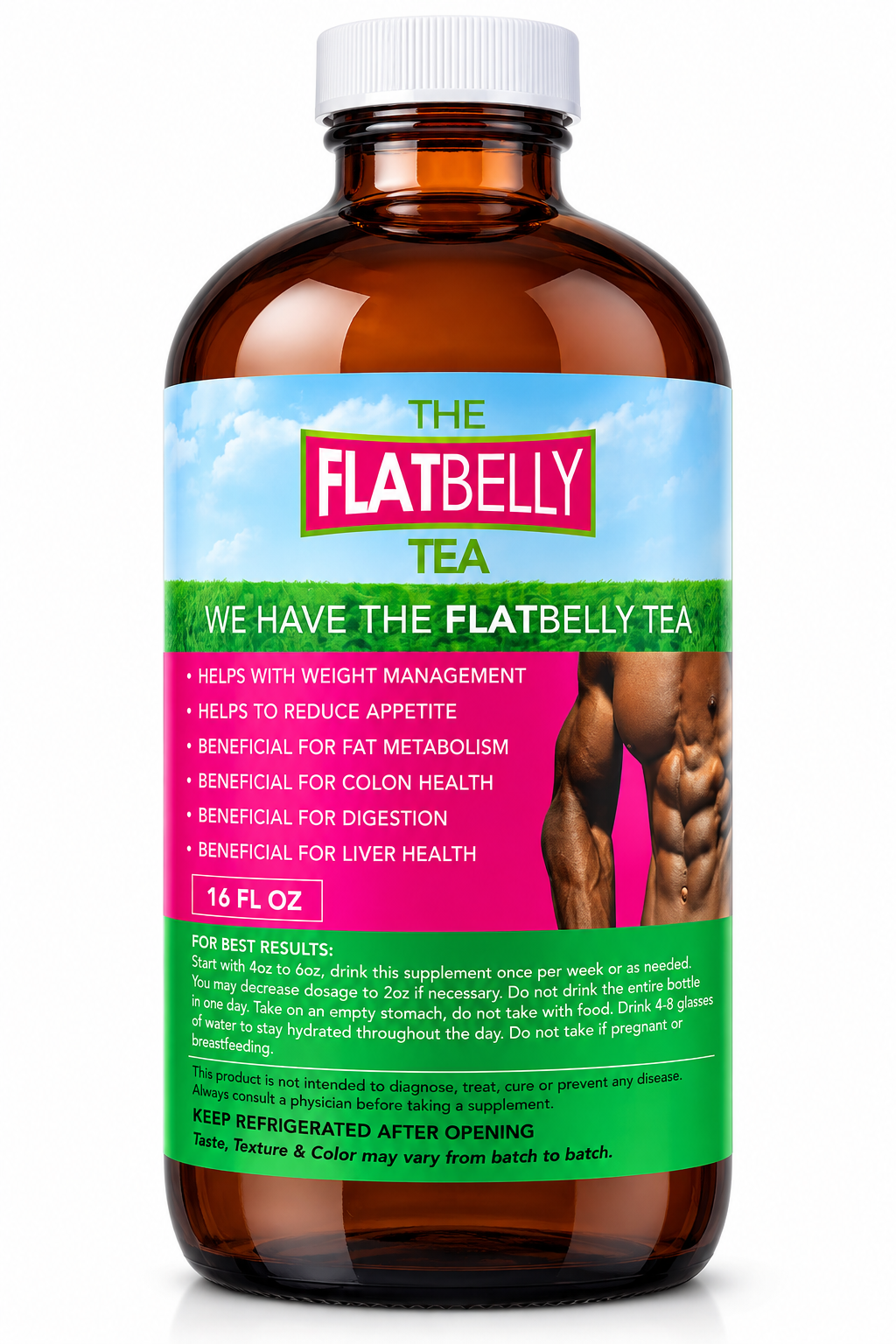 The Flatbelly Tea – Organic Herbal Blend with Apple Cider Vinegar | 16 FL OZ