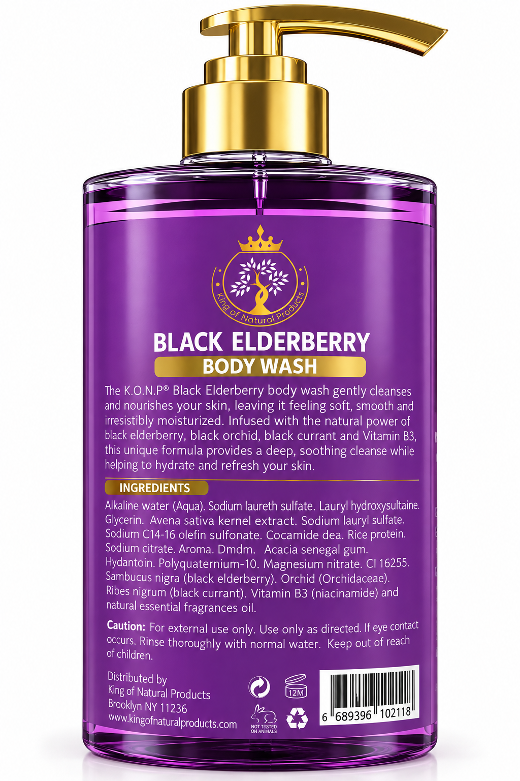 Black Elderberry Body Wash with Orchid, Black Currant & Vitamin B3 | 16.9 oz